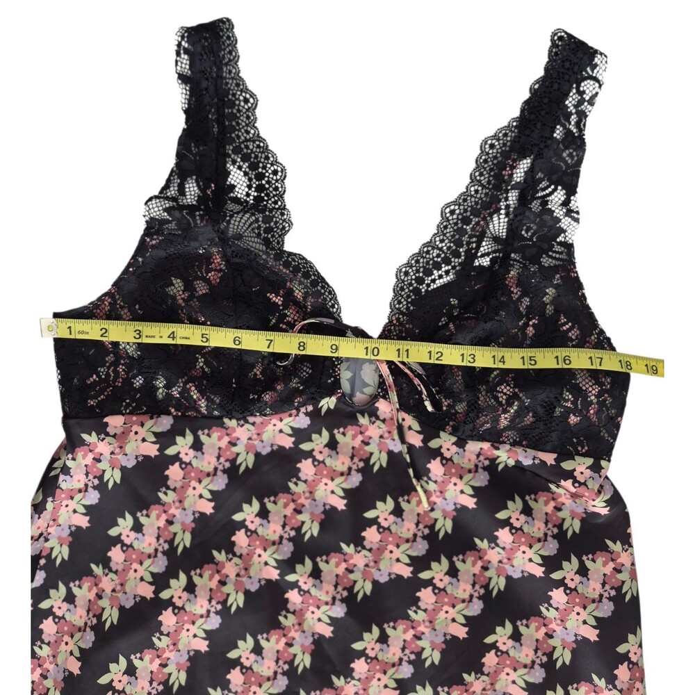 New Intimately Free People Chemise Women's Sz Medium Black Lace Floral Print $98 - Picture 4 of 16